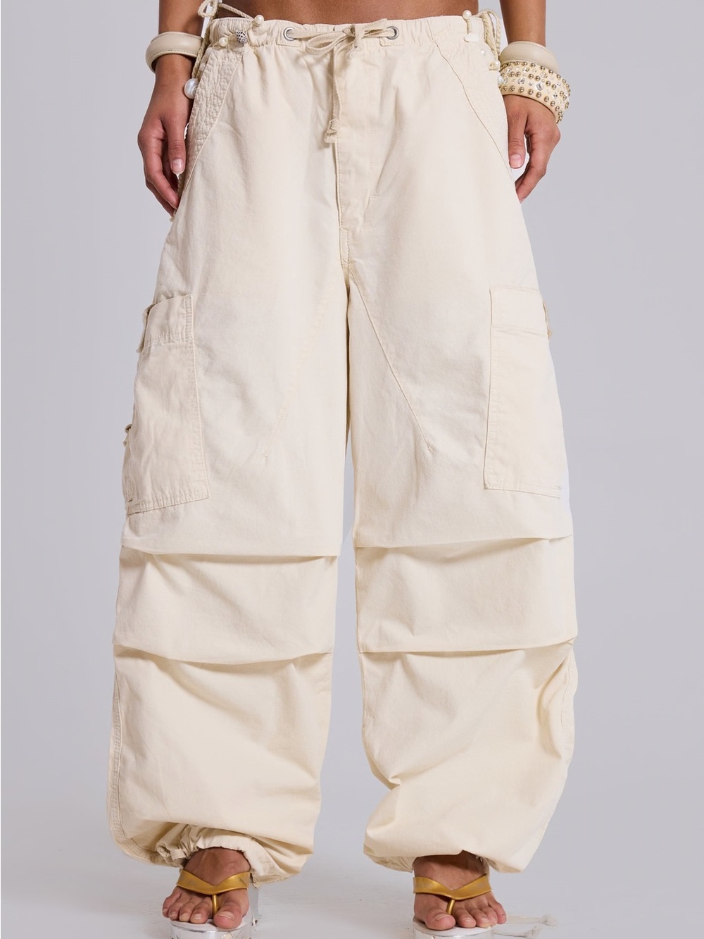 Jaded London Parachute Pant Ecru Hiking Pant - Picture 3 of 7